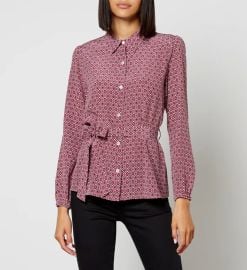 APC Janice Printed Silk Blouse at Coggles